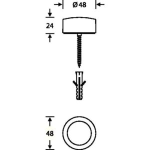 Bodentürpuffer - Bodentürpuffer 38 3878 D.48mm H.24mm VA ma Dübelmontage FSB – Bild 3