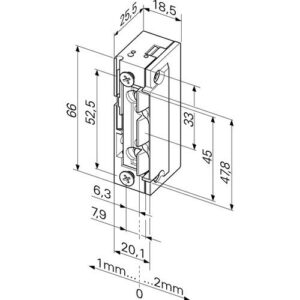 Elektrotüröffner - Elektrotüröffner 118E.53 ProFix 2 22-42 V AC/DC Stand.DIN L/R m.FaFix ASSA ABLOY – Bild 3