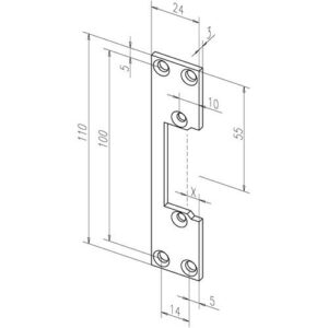 Flachschließblech - Flachschließbl.107 STA verz.ktg.B.24xL.110mm DIN L/R ASSA ABLOY – Bild 1