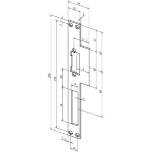 Lappenschließblech - Lappenschließblech 14C ktg.B.44xL.250mm DIN L/R ASSA ABLOY – Bild 1