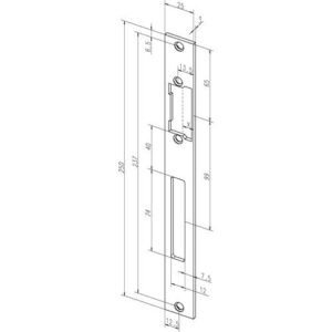 Flachschließblech - Flachschließbl.691 VA ma ktg.B.25xL.250mm DIN L/R ASSA ABLOY – Bild 1