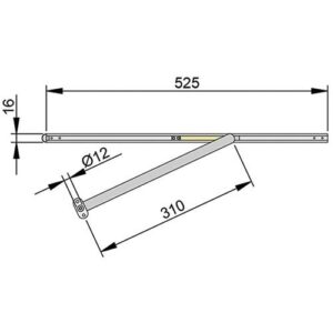 Türöffnungsbegrenzer - Türöffnungsbegrenzer Porti f.Türblatt-B.610-719mm Holz-und Metallzargen 120Grad – Bild 3