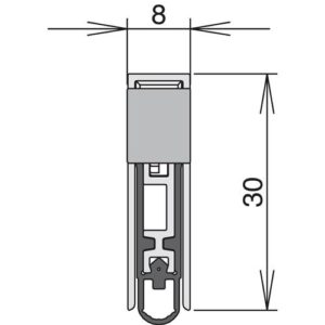 Türdichtung - Türdichtung Schall-Ex L-8/30 WS 1-s.L.708mm B.8mm Alu.silber silber HLT L/R – Bild 3