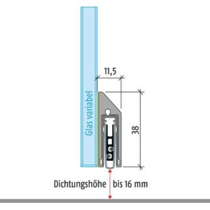 Türdichtung - Türdichtung KG-SM-Set schmal 1-s.L.709mm Alu.silberf.GLT PLANET – Bild 3