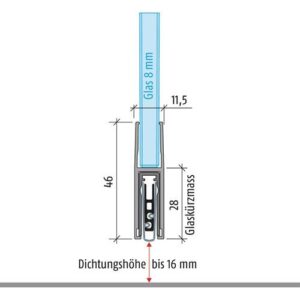 Türdichtung - Türdichtung KG-F8 schmal 1-s.L.959mm Alu.silberf.GLT PLANET – Bild 1