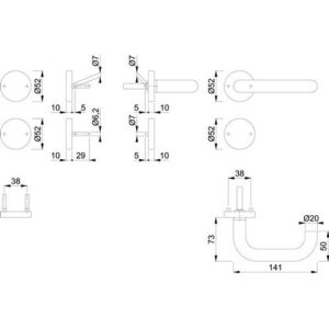 Feuerschutzgarnitur - FS-Garnitur Paris FS-E138/42H/42HS VA F69 -/D TS 45-65mm UG/bl.rd.DIN L/R HOPPE – Bild 3