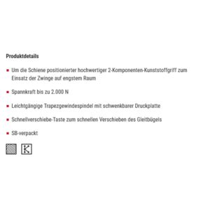 Bessey Getriebezwinge GearKlamp GK 300/60 – Bild 2