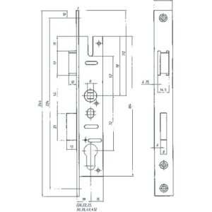 Rohrrahmenschloss Bever 1004 72 mm Abstand - 25 - 45 mm Dornmaß, auch 5 mm vorstehend – Bild 2
