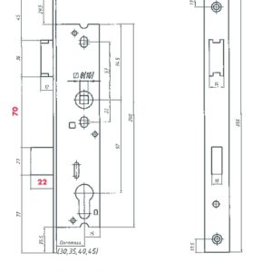 Rohrrahmenschloss 1022 Bever 92 mm Abstand - 30 - 45 mm – Bild 3