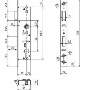 Rohrrahmenschloss 1022 Bever 92 mm Abstand - 30 - 45 mm – Bild 2