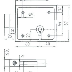 Bever Kastenriegelschloss 150P  - 60 mm Dorn PZ – Bild 2