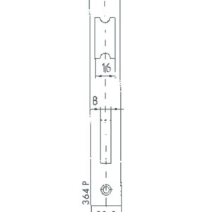 Bever Gittertorschloss 60/72/8 mm  - Rohr 34 mm ohne Kasten 364P – Bild 2