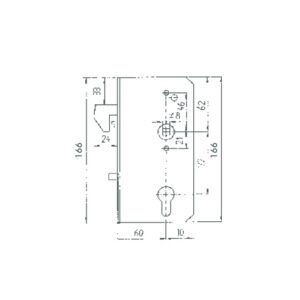 Bever Gittertor Hakenfallenschloss 60/72/8  - Rohr 50 mm ohne Kasten 560PS – Bild 2
