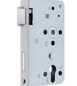 BKS Stahltürschloss 1201 Panik E DR 9 mm Vierkant F & R - 65 Dorn, 24 mm Stulp rund, Niro – Bild 1