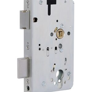 BKS Stahltürschloss Panik B DR 9 mm Vierkant F & R - 65 Dorn, 20 mm Stulp rund, Niro – Bild 1