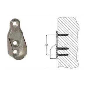 Schrankrohrlager 30/15  - vernickelt zum anschrauben – Bild 1