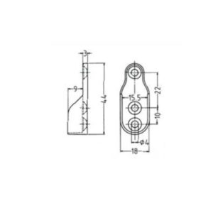 Schrankrohrlager 30/15  - vernickelt zum anschrauben – Bild 2