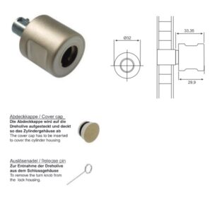 Zylinderolive BMB - rechts vernickelt – Bild 1