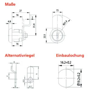 Hebelzylinder Burg Wächter ZBK 72 verschiedenschliessend – Bild 4