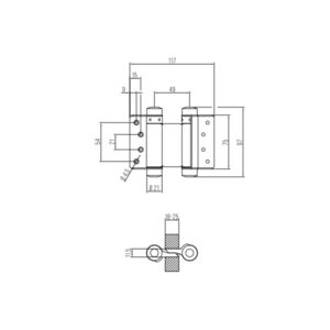 Pendeltürbänder vernickelt Deni - mit Federspannung beidseitig – Bild 1