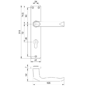 Edi Drückergrt 137 Langschild  - BB eingeschweißt EV1 eloxiert – Bild 2