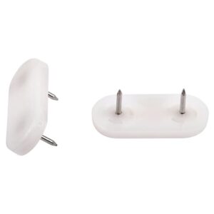 Gleiter Kunststoff weiss 2 Nägel - 45 x 20 mm – Bild 1