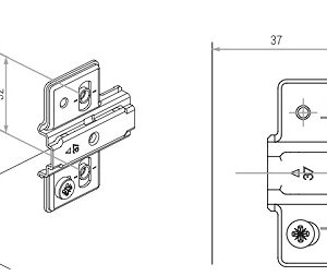 Montageplatten FGV Omnia L mit Excenter - 0 mm Dübel 5 mm zum schrauben, Dübel 9 mm – Bild 2