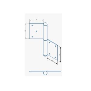 Türfitsche 140 mm Din rechts für Futtertüren fester Stift - mit Kugelknopf verzinkt – Bild 1