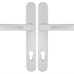 Hermo Schmalrahmengarnitur Vario 92 mm - mit variablem Bohrabstand weiss und silber – Bild 1