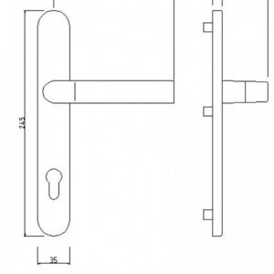 Hermo Schmalrahmengarnitur Vario 92 mm - mit variablem Bohrabstand weiss und silber – Bild 2
