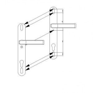 Hermo Schmalrahmengarnitur Vario 92 mm - mit variablem Bohrabstand weiss und silber – Bild 3