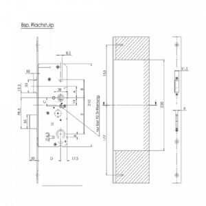 Schlosskasten KFV für Mehrfachverriegelung  - 35 - 80 mm Dornmaß neue Ausführung – Bild 3