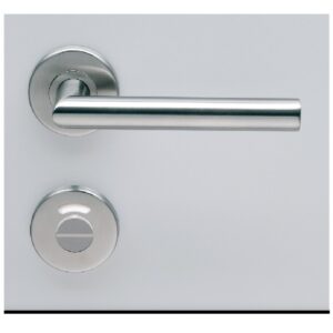 Normbau Drückergarnituren  L Form 21  - PZ Edelstahl mit Rosetten KL 4 – Bild 1