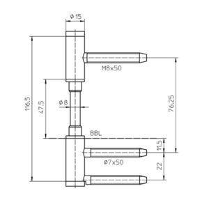 Simonswerk Rahmenteil VG 4400 UB verzinkt  - für Ganzglastüren – Bild 2