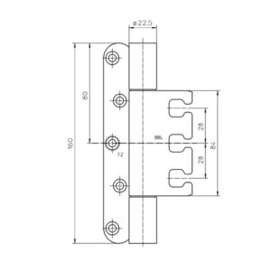 Simonswerk Objektbänder VX 7939/160 Edelstahl matt - für gefalzte Türen – Bild 2