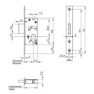 Wilka Rohrrahmenriegelschloss Wilka 038 R - 20 - 45 mm Dorn – Bild 2
