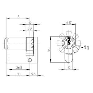 Halbzylinder Wilka 1410 gleichschliessend ET 1-6 - in verschiedenen Größen – Bild 2