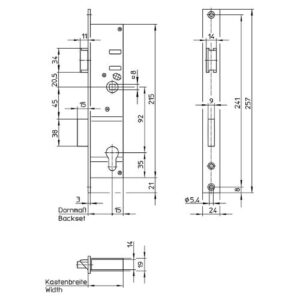 Rohrrahmenschloss Wilka 453 92 mm - 19 - 44 mm Dorn – Bild 2