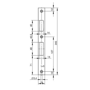 Flachschliessblech Edelstahl Wilka - 24 x 3 x 245 mm passend zu Rohrrahmenschlösser Wilka – Bild 2