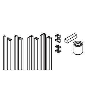 Dichtungs-Set 8 mm Hawa Banio 40 GFE, flächenbündige Aluprofile, eloxiert, mit D - Hawa Banio – Bild 1