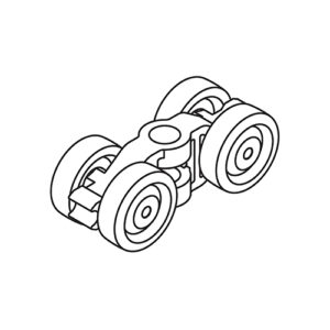 Laufwerk Hawa Porta 45, mit Gleitlager, Gehäuse Kunststoff grau, Rollen Kunststo - Hawa Porta – Bild 1