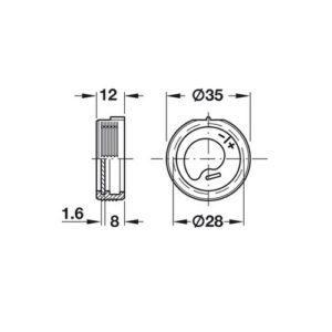 Häfele Schrankaufhänger zum einbohren 35 mm  - 290.53.000 – Bild 2