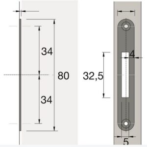Hettich Schliessblech vermessingt 12 x 80 mm rund - 30126 – Bild 2