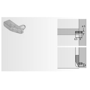 Hettich Nutbodenträger vernickelt  - 74805 – Bild 1