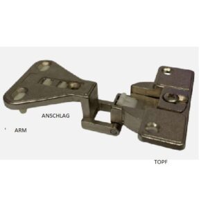 Hettich Möbelscharnier Arm  Selecta alt - mti Feder Aufschlag 12 mm – Bild 1