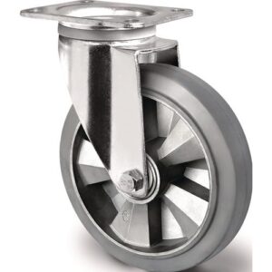TECWERK Schwerlastlenkrolle - Rad- 250 mm Tragf?higkeit 500 kg Lenkrolle Elastikgummi – Bild 1