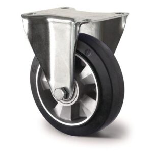 TECWERK Schwerlastbockrolle - Rad- 125 mm Tragf?higkeit 300 kg Elastikgummi – Bild 1