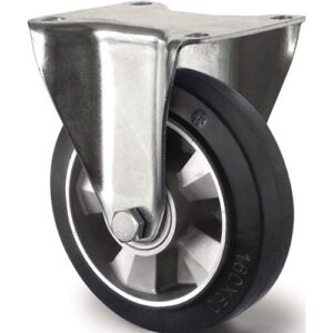 TECWERK Schwerlastbockrolle - Rad- 160 mm Tragf?higkeit 400 kg Elastikgummi – Bild 1