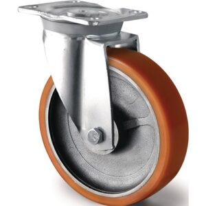 TECWERK Schwerlastlenkrolle - Rad- 125 mm Tragf?higkeit 700 kg Lenkrolle Guÿ-Polyurethan – Bild 1