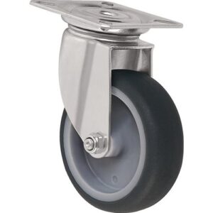 TECWERK Lenkrolle - Rad- 75 mm grau Tragf?higkeit 75 kg mit Anschraubplatte – Bild 1